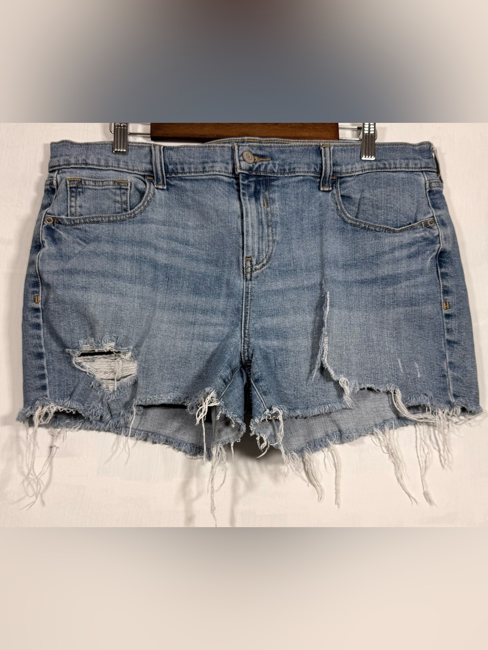 Old Navy Light Blue Distressed Denim Cutoff Shorts